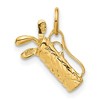 Black Bow Jewelry 14k Yellow Gold Small 3D Golf Bag and Clubs Charm - 3 of 4