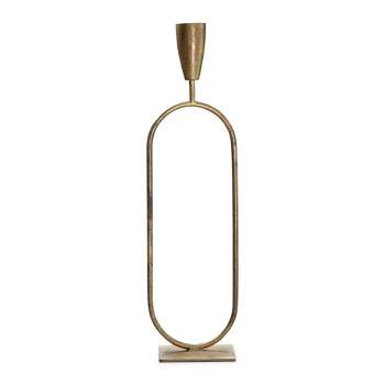 tag Gold Trumpet Taper Candle Holder Small, 5.75L x 4.75W x 20.5 inches