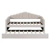 Modern Velvet Daybed with Two USB Charging Ports, Pull-out Bed, and Integrated Storage for Small Spaces-Maison Boucle - 4 of 4