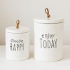 Stoneware Happy Sentiment Canister (Set of 2) - 2 of 4