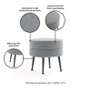 Airsurfer Compact Light Gray Ottoman Modern Round Storage Ottoman Seating Solution for Living Room Relaxation - 4 of 4