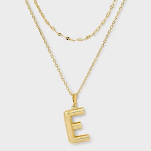 14K Gold Dipped Cubic Zirconia Duo Initial Multi-Strand Necklace - A New Day™ Gold - 1 of 4