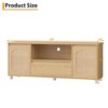 Boho TV Stand for 65 inch TV, Rattan Entertainment Center with Doors and Adjustable Shelves - 2 of 4