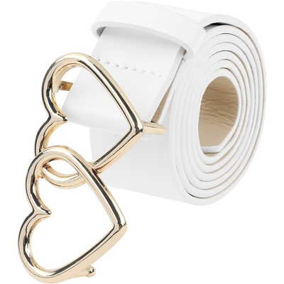 INSPIRE CHIC Women's Double Heart Buckle Fashion Casual Decorative Belts
