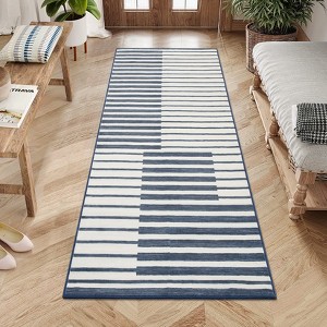 Machine Washable Boho  Rugs for Bedroom Under Dining Table - Non-Slip Neutral Morden Indoor Floor Carpet for Home Office - 1 of 4