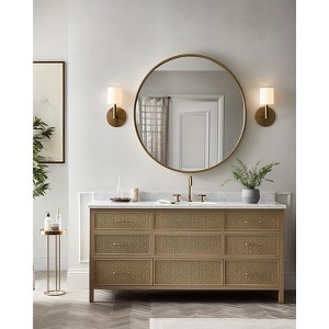 Whisen 42 Inch Round Bathrrom Wall Mirror, Premium HD Glass, Anti-Rust Aluminum Frame - 1 of 4