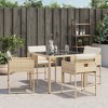 vidaXL Patio Chairs with Cushions 4 pcs Beige Poly Rattan - 4 of 4