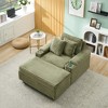 KTMBDW 41”W Sofa Chair with Ottoman, Modern Corduroy Single Couch Armchair, Comfy Chaise Lounge Indoor with Pillow for Living Room Bedroom - 4 of 4