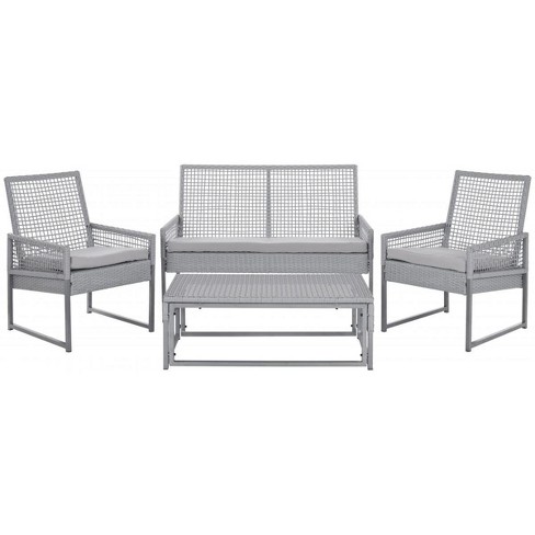 Shawmont Patio Outdoor Conversation Set - Grey/Beige - Safavieh - image 1 of 2