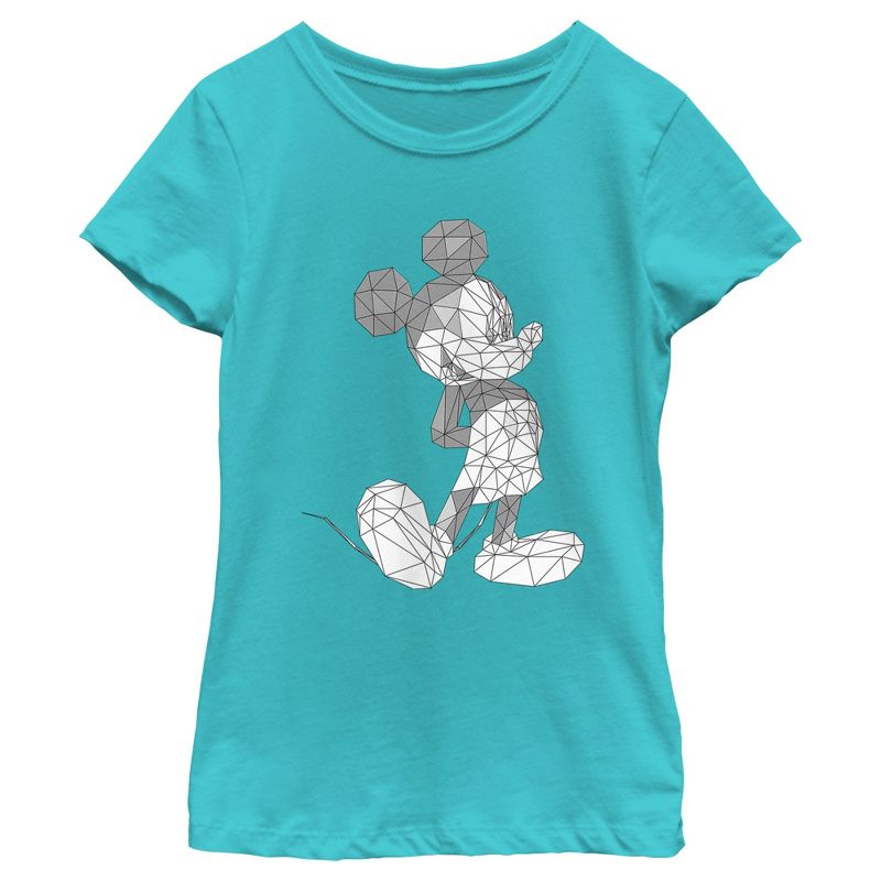 Girl's Mickey & Friends Polygonal Portrait T-Shirt, 1 of 5