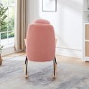 Vynxaria Brown Leather Rocking Accent Chairs with Padded High Back & Armrests, for Home Use - 4 of 4