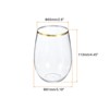 Unique Bargains PET Lightweight Stemless Gold Trim Wine Glasses 1 Pc - 2 of 4