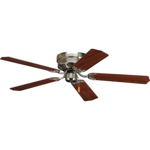 Progress Lighting Hugger 52 Hugger 52 5 Blade Flush Mount Ceiling Fan Brushed Nickel