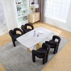 MAYEERTY Modern Soft Chenille Accent Chair - Open Back 3-Leg Barrel - Comfy Dining Set of 2 (Beige) - 4 of 4