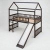 Twin Size Loft Bed with Slide and Playhouse Design, Solid Wood Frame, Space-Saving Kids Bed, No Box Spring Required - 2 of 4