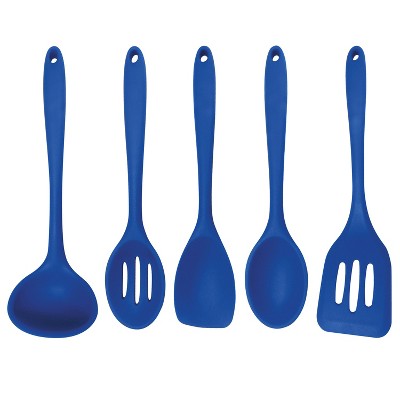 Bruntmor Silicone Cooking Utensils Set Heat Resistant - Blue - 24 Pieces :  Target