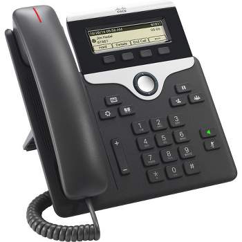 Cisco 7811 IP Phone - Wall Mountable, Desktop - Charcoal - VoIP - Caller ID - Speakerphone - 2 x Network (RJ-45) - PoE Ports - Monochrome