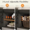 RoyalCraft Farmhouse Entryway Console Table with Storage Shelves, Sliding Barn Door and Spacious Tabletop for Living Room or Foyer, Dark Grey - 2 of 4