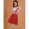 INSPIRE CHIC Women's Pleated A-Line Elastic Waist Mini Braces Suspender Skirt - 4 of 4
