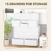 Jojoka Stylish 15-Drawer Fabric Dresser for Bedroom, Tall Storage Organizer Unit with Metal Frame & Wooden Top - 3 of 4