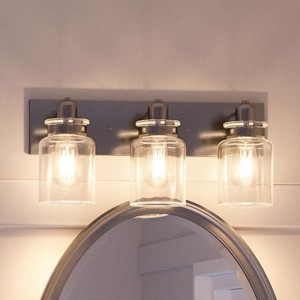 Urban Ambiance Luxury Modern Farmhouse Bath Fixture,  8-5/8"H x 21-5/8"W,  Brushed Nickel Finish, UHP2142 - 1 of 4