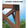 12'X 14' Cedar Wood Pergola with Solid Structure, Retractable Shade Canopy, Patio Pergola for Backyard - 3 of 4