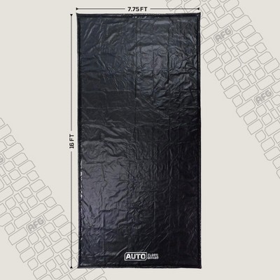 Black PVC Garage Containment Mat with Squeegee, 7.9' x 16'