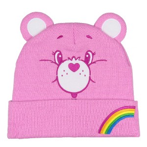 Care Bears Embroidered Face and Belly Badges Cuff Knit Beanie - 1 of 4