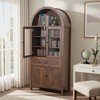 Retro Dome Cabinet with Arch Design, Large Storage Space, Multi-Functional Bookshelf & Display Cabinet for Living Room, Dining Room & Study - 2 of 4