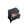 HomeStock Black Nightstand with 2 Drawers and Built-in AC Outlets, USB and USB-C Charging Ports, Durable Bedside Storage Solution - 4 of 4