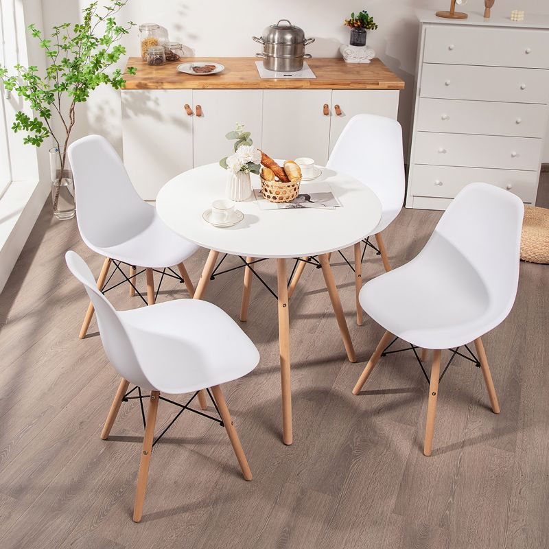 Costway Dining Table Set Modern 5 PCS For 4 Round Dining Room Table Set W/Solid Wood Leg, 3 of 11