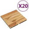 vidaXL Decking Tiles 20 pcs 11.8"x11.8" Solid Wood Teak Vertical Pattern - 2 of 4