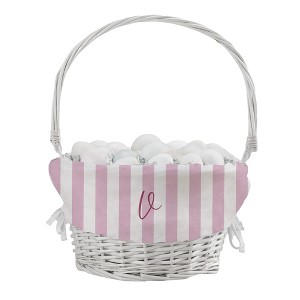 Personalization Mall Delicate Stripes Personalized Easter Basket with Folding Handle - 1 of 1