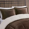 Sapphtopaz 4-Piece Full/Queen Sheet Set, Plush Alternative Comforter Set, Sheets Queen Size Bed Set, Bedding with Decorative Pillow -Brown & Ivory - 2 of 4