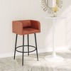 Zuo Modern – Horbat Barstool,38.6"H Brown Faux Leather, Powder-Coated Steel Frame, Modern Art Deco Style,Set of 2 - 3 of 4