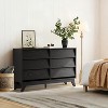 6-Drawer Dresser for Bedroom, Wide Mid Century Chest of Drawers, Wooden Dresser TV Stand,Black - 2 of 4