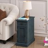 Gulches Traditional Antique Blue Green MDF Pine 11 in Solid Wood Veneer Base End Tables - 2 of 4