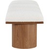 Meridian Furniture,Pavilion Cream Boucle Fabric Bench - 3 of 4