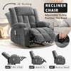 Wide Rocker Recliner Chair with Heat and Massage, Remote Control, 3 Positions, 2 Cup Holders, Side Pocket, Lounge Sofa Chair for Big People - 4 of 4