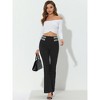 INSPIRE CHIC Women's Vintage Trousers Button Decor High Waist Long Bell Bottom Flare Pants - 3 of 4