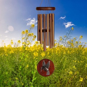 Woodstock Windchimes Habitats Teak Hummingbird , Wind Chimes For Outside, Wind Chimes For Garden, Patio, and Outdoor Decor, 17"L - 1 of 4