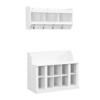 Seaside Hall Tree, Entryway Bench with Coat Rack and Shoe Cabinet white - 2 of 3