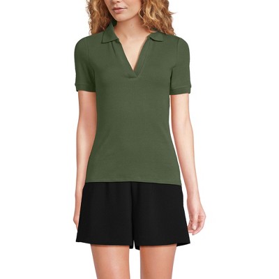 Lands' End Women's Short Sleeve Wide Rib Polo