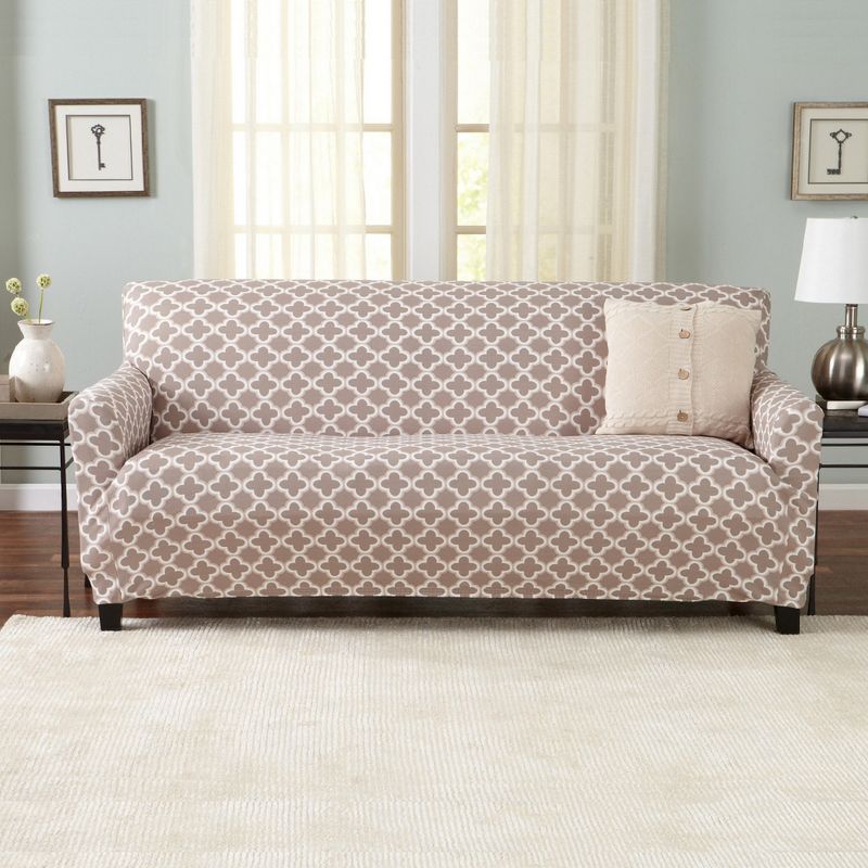 Great Bay Home Stretch Printed Washable Sofa Slipcover, 1 of 7