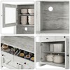 Kitchen Pantry Storage Cabinet with Microwave Stand & Coffee Bar Cabinet,Freestanding Hutch Cabinet with 4 Doors and Adjustable Shelves,Tall Pantry - 4 of 4