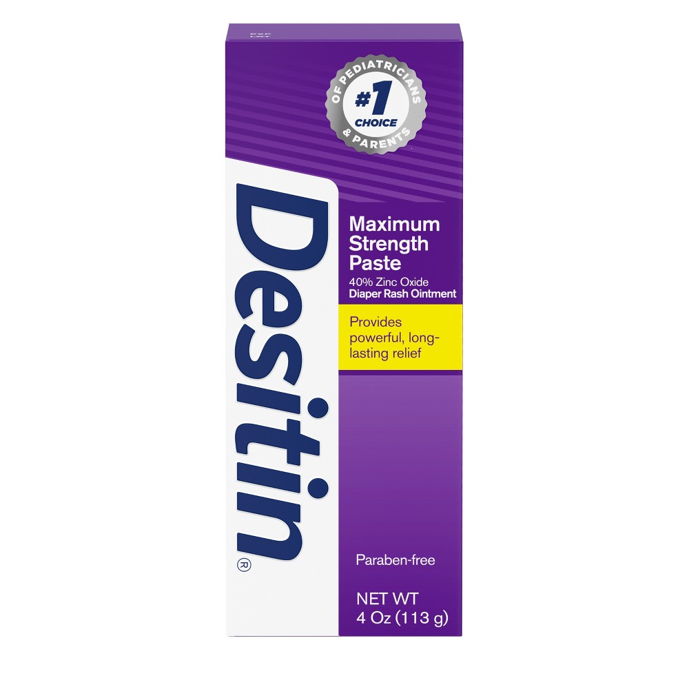 Desitin Maximum Strength 40% Zinc Oxide Diaper Rash Paste 4 oz. product package