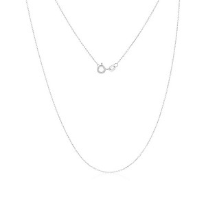 Classic Gold 14K White Gold 0.68mm, Diamond-Cut Cable Chain - Silver - 18 Inch - 1 of 3