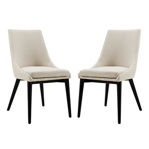 Set of 2 Viscount Dining Side Chair Fabric - Modway - 1 of 4
