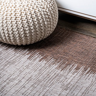 Tavira Strie' Brown/Beige Synthetic Indoor/Outdoor Runner Rug