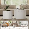 Nesting Coffee Table Set of 2, Modern Coffee Tables, Space-Saving Round Circle Coffee Tables, Side End Table for Living Room, Bedroom, Balcony, Office - 4 of 4